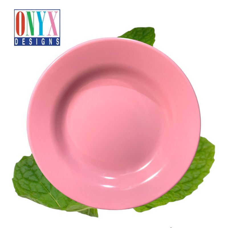 Piring Makan Melamin ONYX SEIV 9 Inch (PINK) / MERAH MUDA / DINNER PLATE ONYX SEIV 9 INCH FOOD GRADE SNI