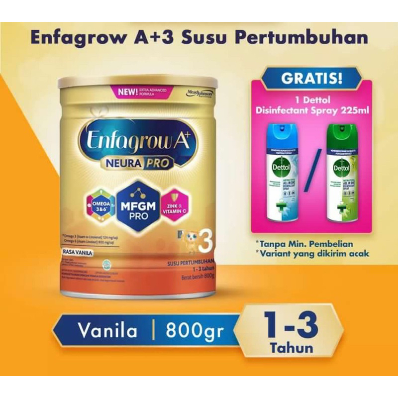 Enfagrow A + 3 SUSU FORMULA 1-3 TAHUN