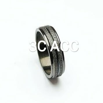 Cincin couple titanium Pasir 2list &amp; Rata POLOS stainless Steel silver anti karat Selamanya Fashion Ring style