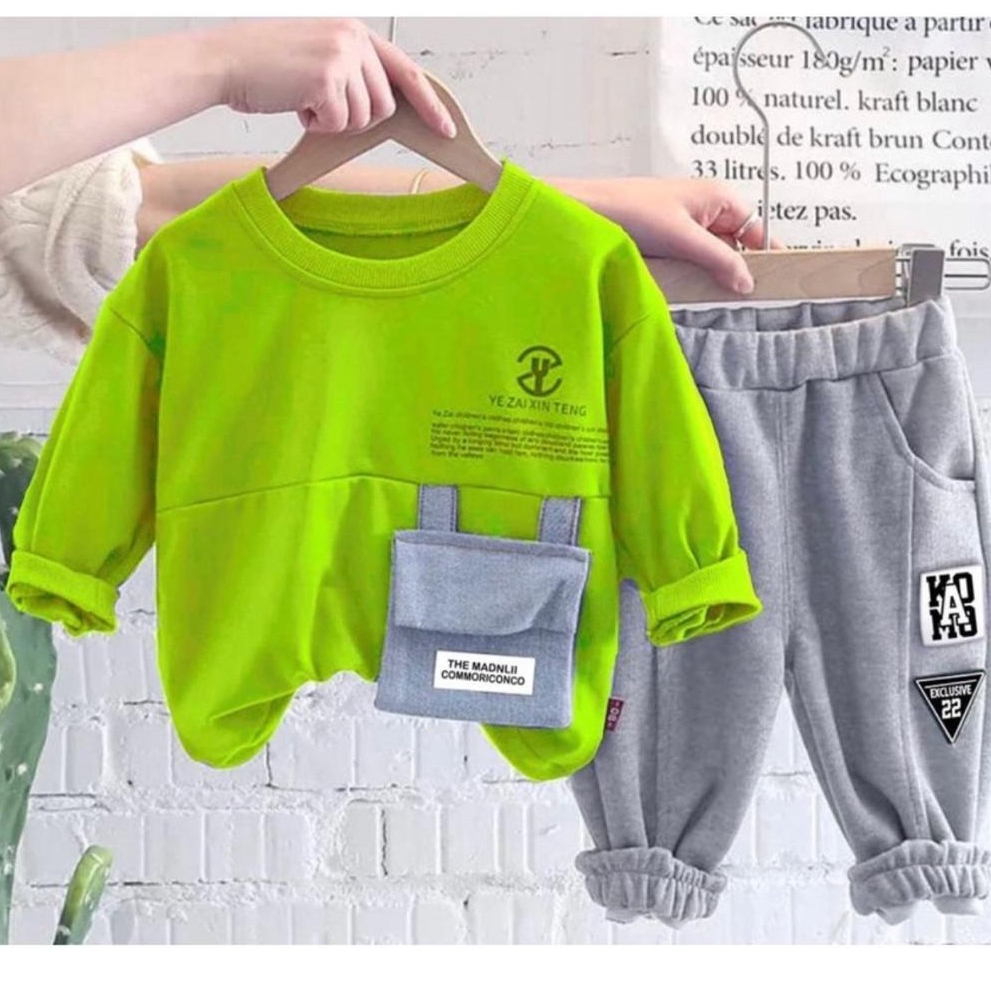 Setelan anak terbaru switer anak saku premium 1-5 tahun bisa pilih warna grosir