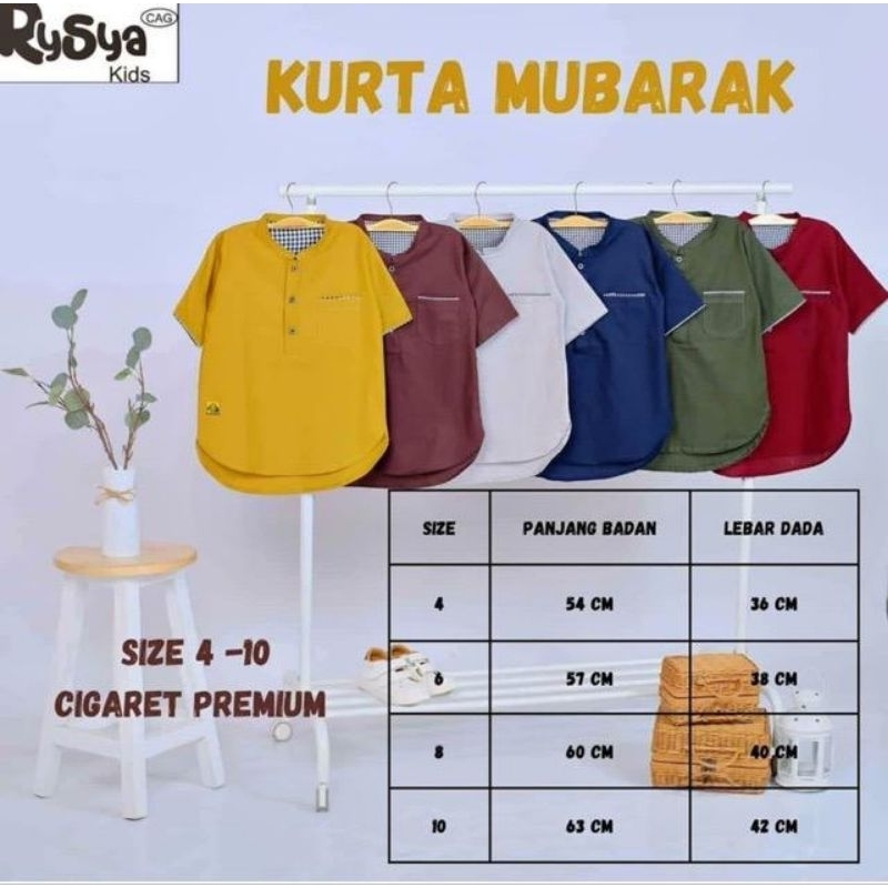 Baju Atasan Koko Anak laki laki  Kurta Rysya