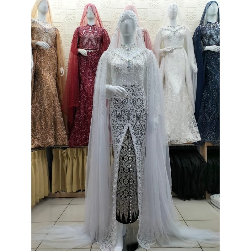 KEBAYA AKAD  BEREREKOR /KEBAYA AKAD ///GAUN WEDDING/GAUN PENGANTEN UKURAN BESAR/BAJU AKAD