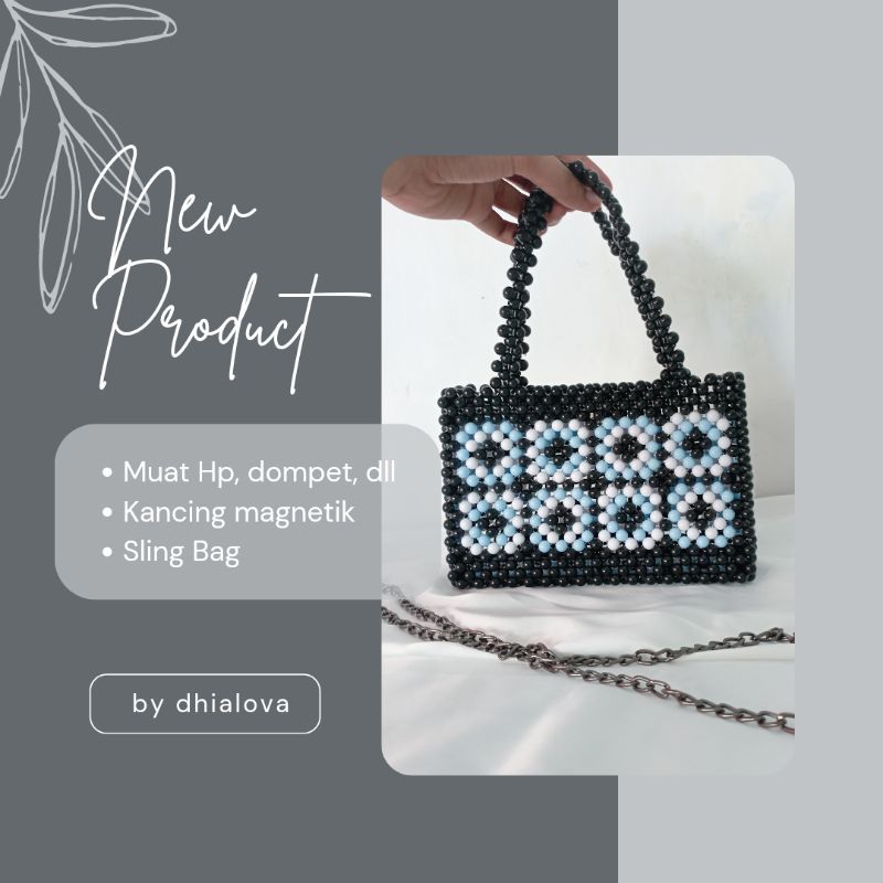 Hexa Beaded Bag | Sling Beaded Bag | Tas Mutiara | Tas Manik