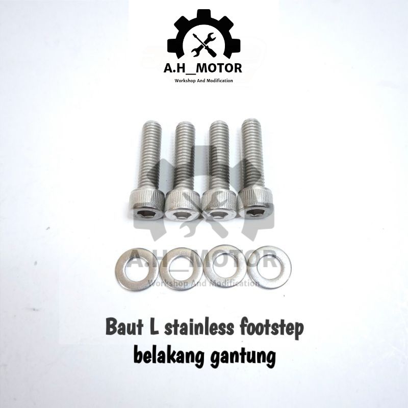 ￼Baut L stainless footstep postep belakang gantung - baut L stenlis postep Revo - baut L stainless f