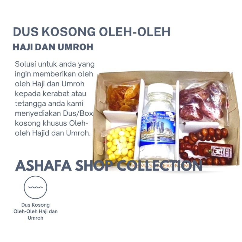 

DUS KOSONG OLEH-OLEH UNTUK KURMA, AIR ZAMZAM, KISMIS, KACANG