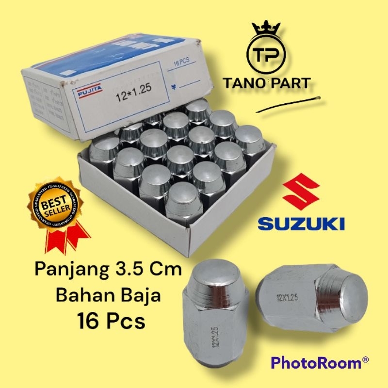 Mur Roda Baut Lugnut Racing Mobil Suzuki Ignis SX4 Bahan Baja Berkualitas Isi 16Pcs