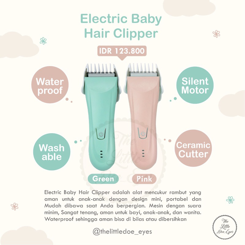 Electric baby Hair Clipper Alat Cukur Rambut