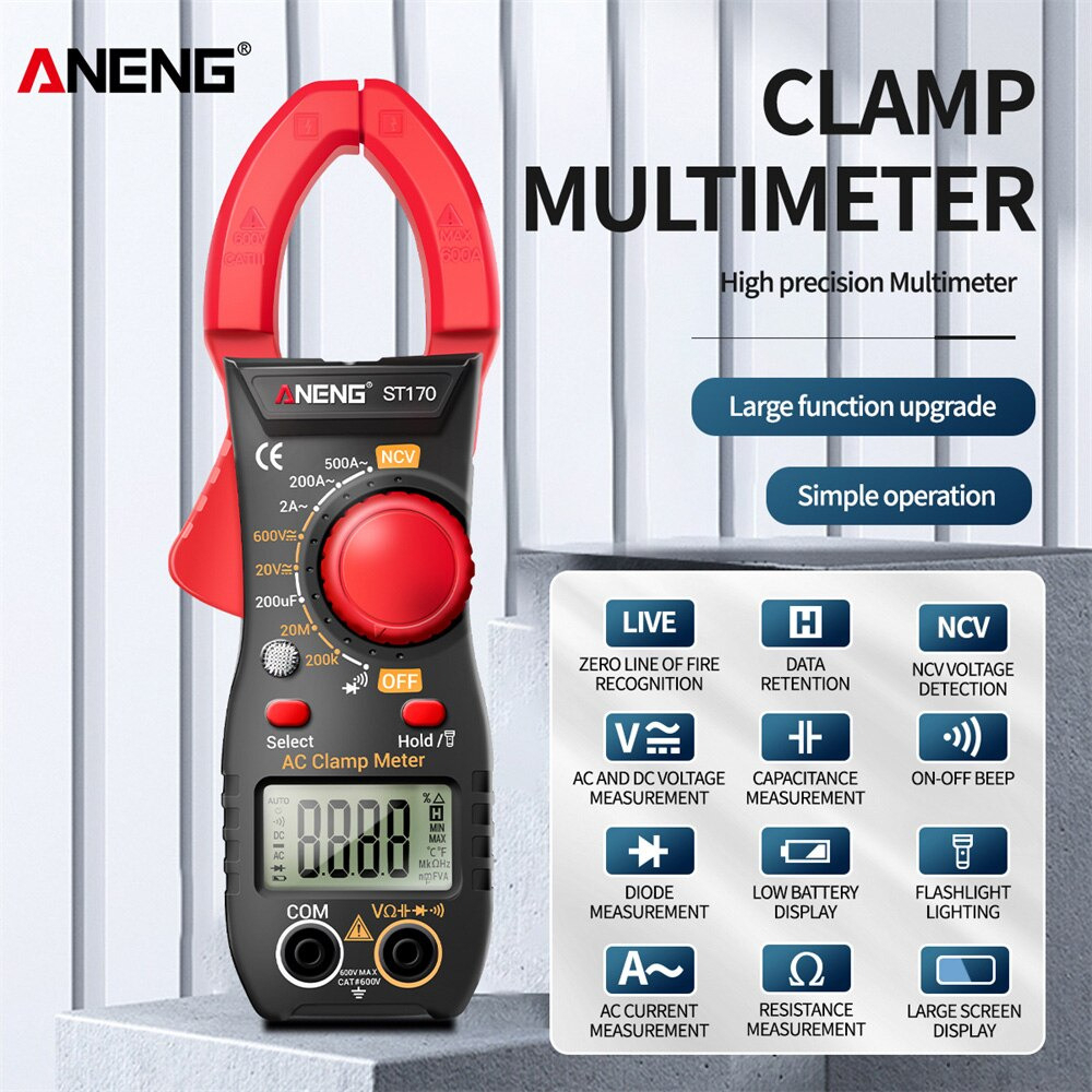 ANENG Digital Multimeter Voltage Tester Clamp - ST170 - Yellow