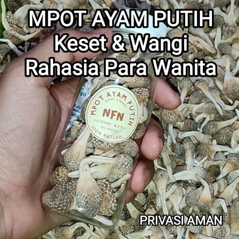 

Mpot Ayam Putih (Jamu Herbal Keset & Wangi) 30gr isi 60-100 biji utuh