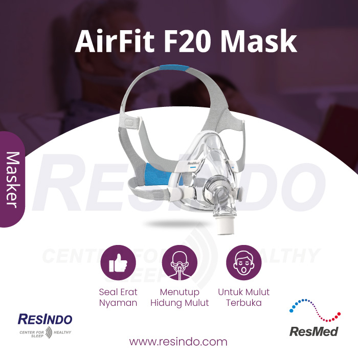Jual AirFit F20 Full Face CPAP Mask ResMed - Masker CPAP Set Lengkap
