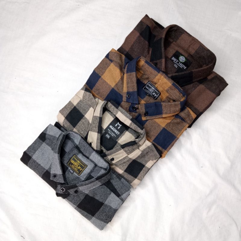 KEMEJA FLANEL KOTAK KOTAK JUMBO KEMEJA FLANEL PRIA WANITA KEMEJA FLANNEL LENGAN PANJANG KEMEJA FLANNEL IMPORT