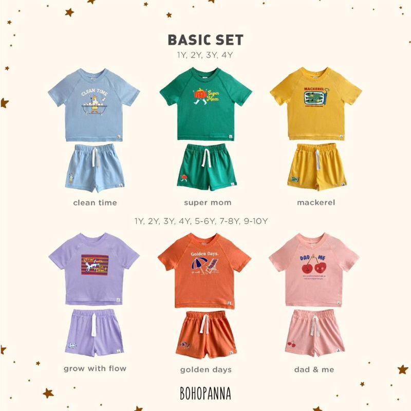 Bohopanna Basic Set Overtee Set - Pakaian set anak unisex