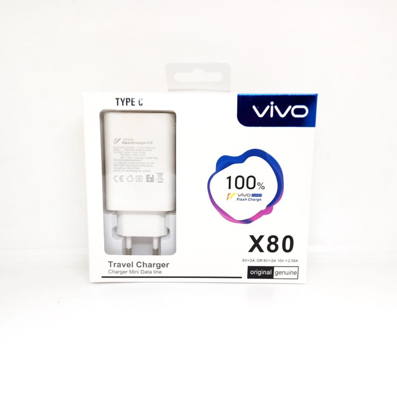 Charger Turbo Vivo X80 Micro Type C Fast Charging Packing Import Promo Sen