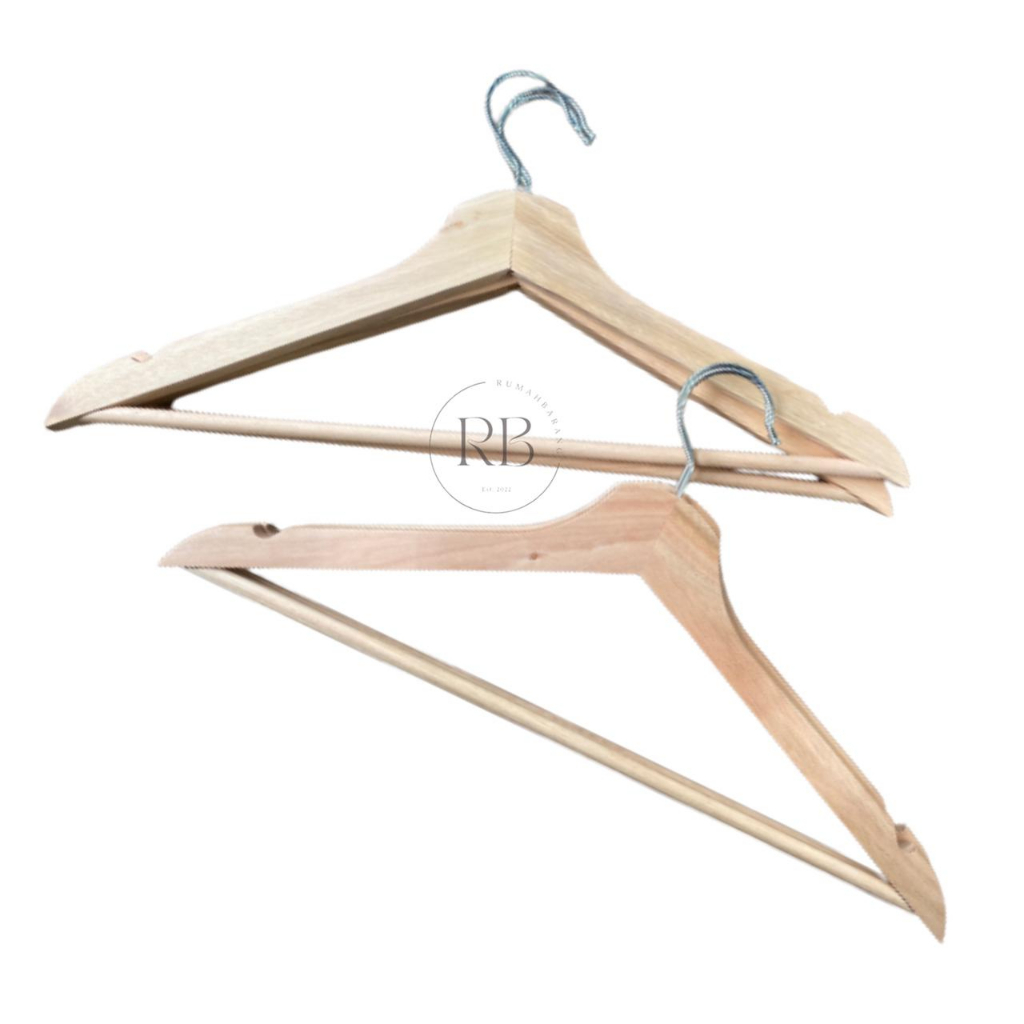 Set hanger kayu dewasa IKEA HOOPA gantungan baju pakaian