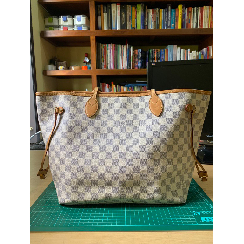 Preloved LV Neverfull Damier Azur