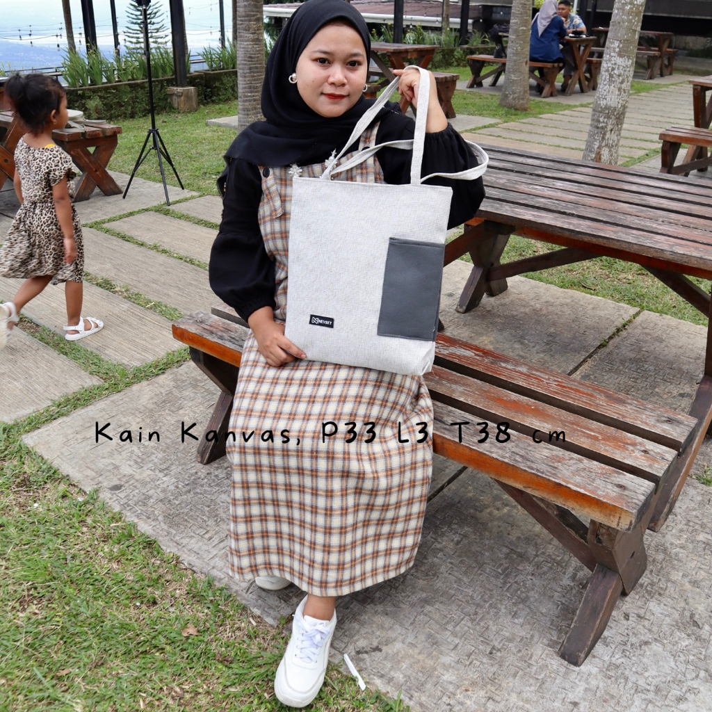 (BISA COD) Tas Tote Bag Totebag Polos MURAH BAHAN kanvas 30x40 cm bisa grosir ready 6 warna favorit