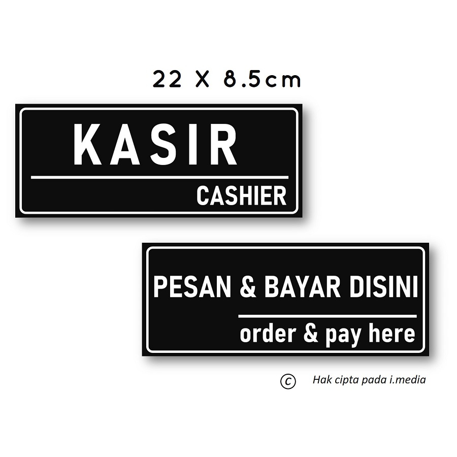 STIKER KASIR | STIKER PEMBAYARAN | STIKER PESAN DAN BAYAR DISINI | STIKER CASHIER