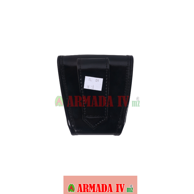 Tempat Borgol Kulit Imitasi Hitam Sarung Borgol Tanpa Lubang