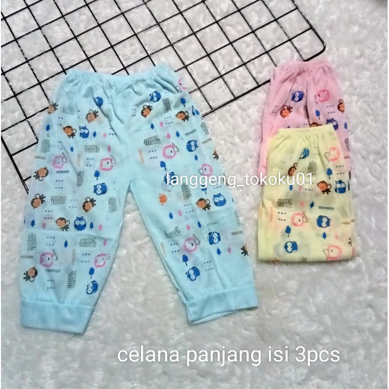 3pcs celana panjang bayi murah 0-1 tahun