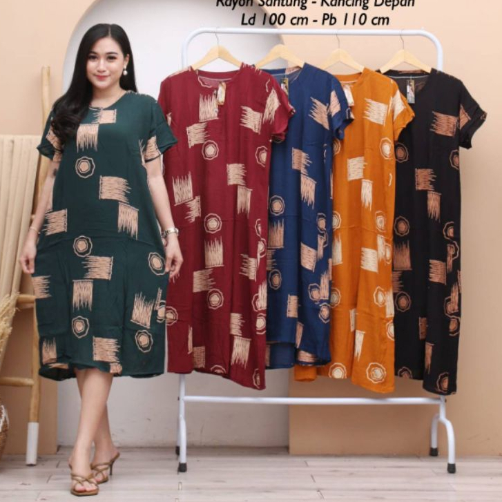 Daster ibu Kekinian / Daster Batik kekinian / Kancing Depan / Busui /daster ibu ibu ey