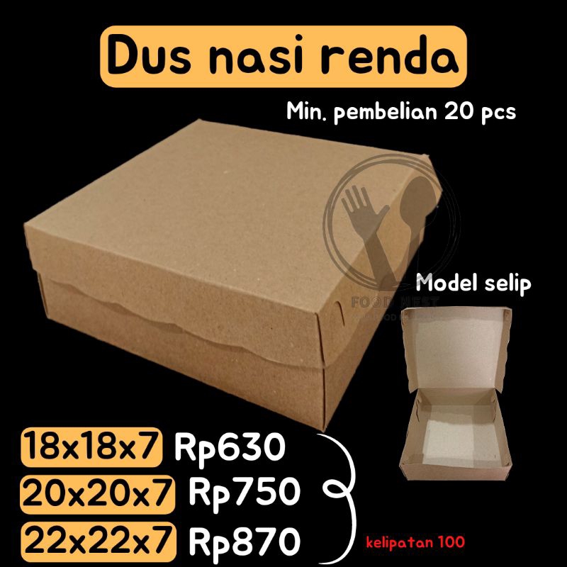 NASI KOTAK 18X18X7 DUS NASI 20X20X7 DOS NASI 22X22X7 PACKAGING NASI BOX DUS NASI KRAFT BOX CATERING KARDUS NASI DOS NASI COKLAT DOOS NASI DUS NASI AQIQAH DUS NASI KUNING DUS NASI KOTAK BOX NASI 18X18X7 KOTAK NASI 20X20 DUS CATERING DUS COKLAT KRAFT