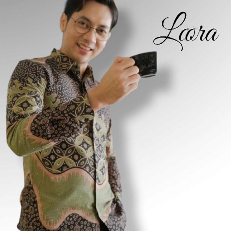 BATIK SYAHARA Kemeja batik pria SLIMFIT lengan panjang full furing