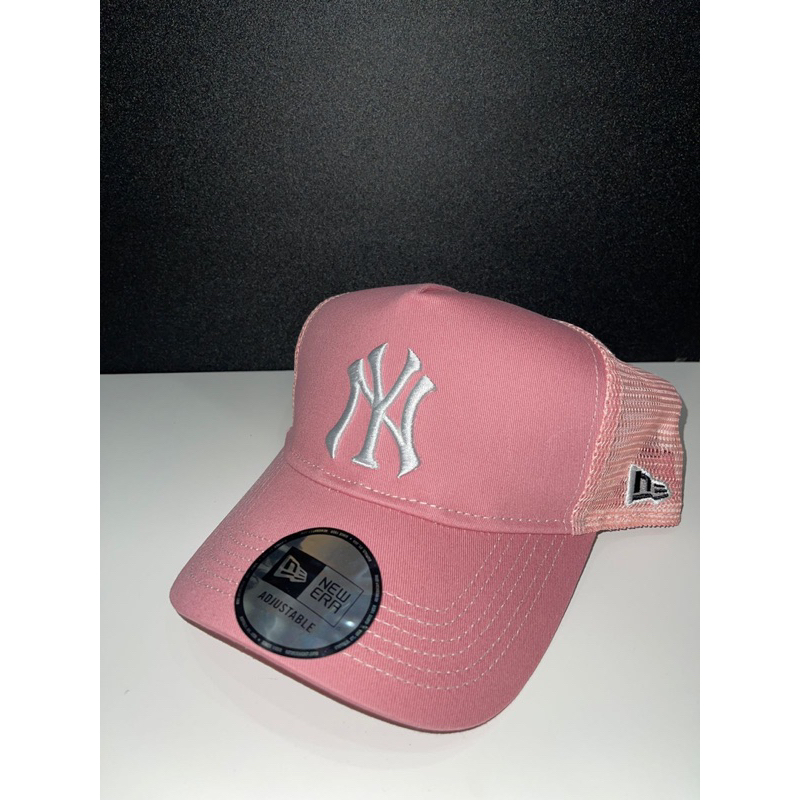 TOPI MLB NY PINK LOGO PUTIH JARING