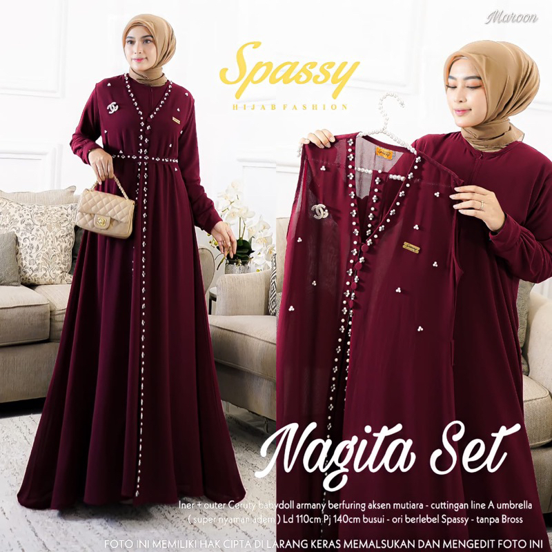 NAGITA SET CERUTY BABYDOLL ARMANI BERFURING by SPASSY