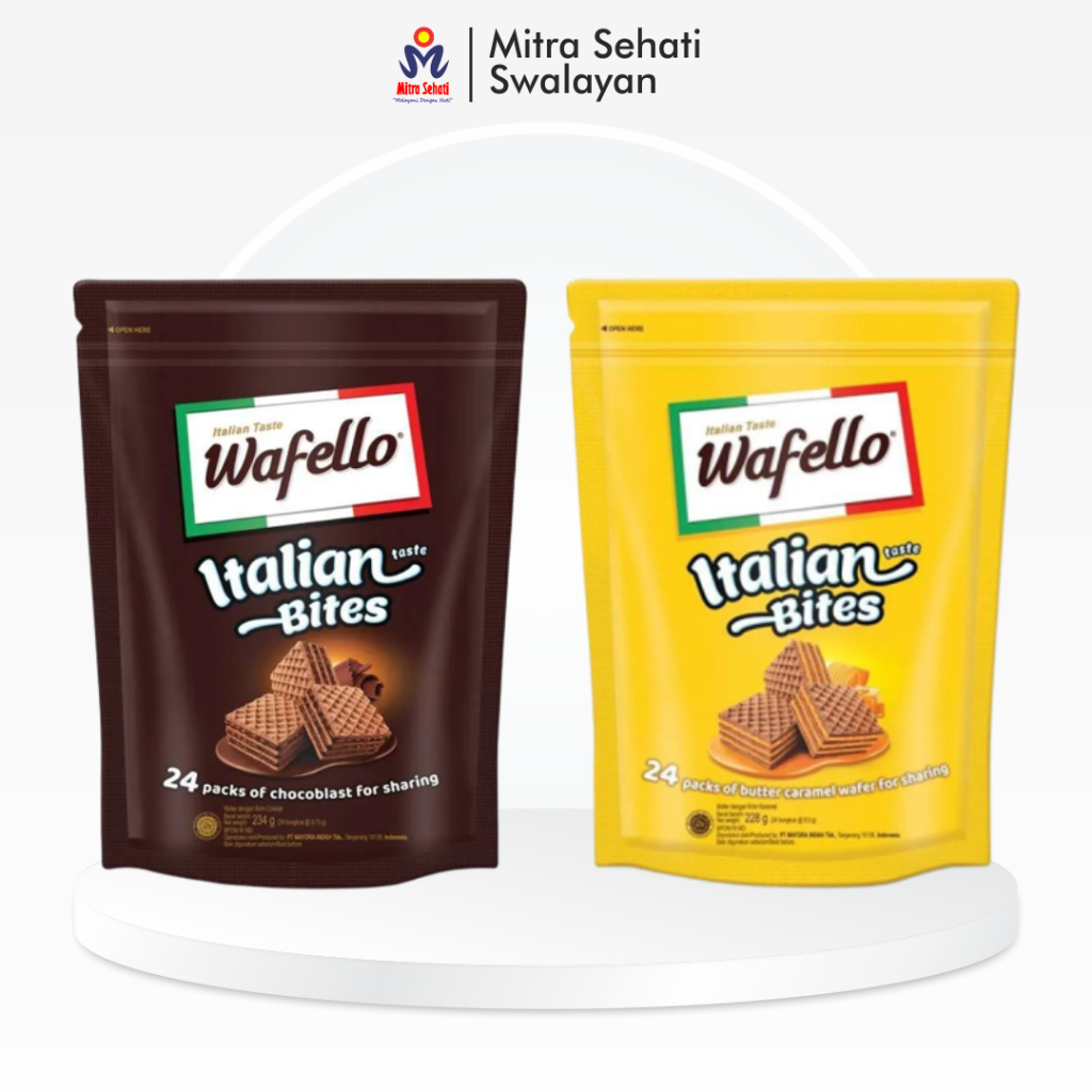 

WAFELLO BITES POUCH / ISI 24pcs CARAMEL BUTTER & CHOCOBLAST - Mitra Sehati Swalayan