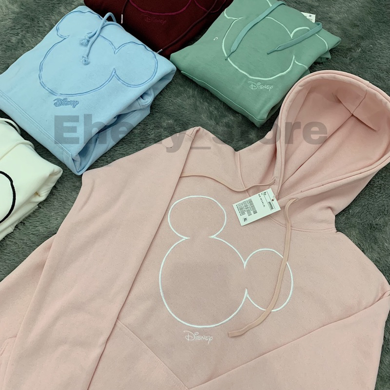 Hoodie H&amp;M Mickey Mouse Logo Bordir Disney Hoodie Full Color HnM Mickey Mouse Full Color