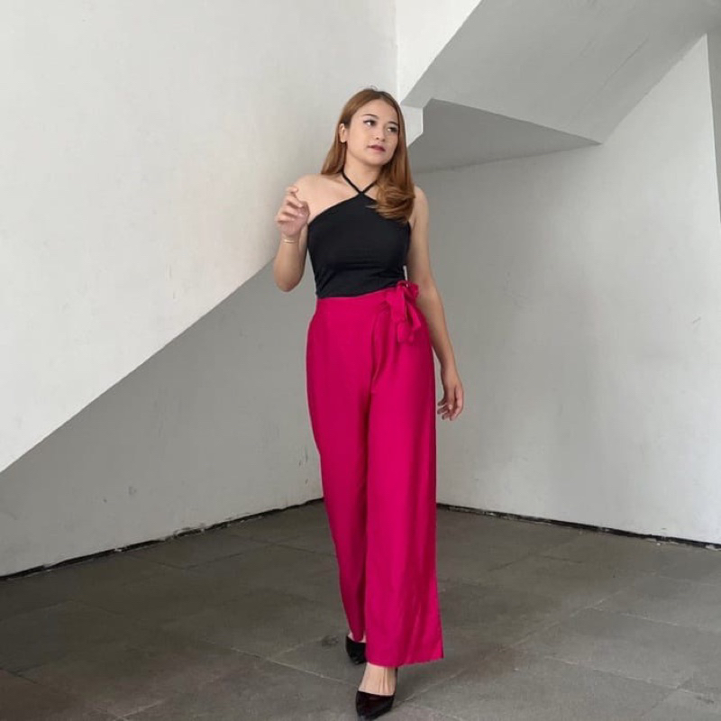 Vera Celana Kulot Wanita Loose Pants Crincle Hight Waist Terbaru