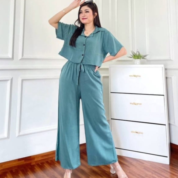 [TERLARIS]Oneset Kulot Crop Sinta / Set Rayon Crop  / New One Set / Set Crop Kulot Wanita