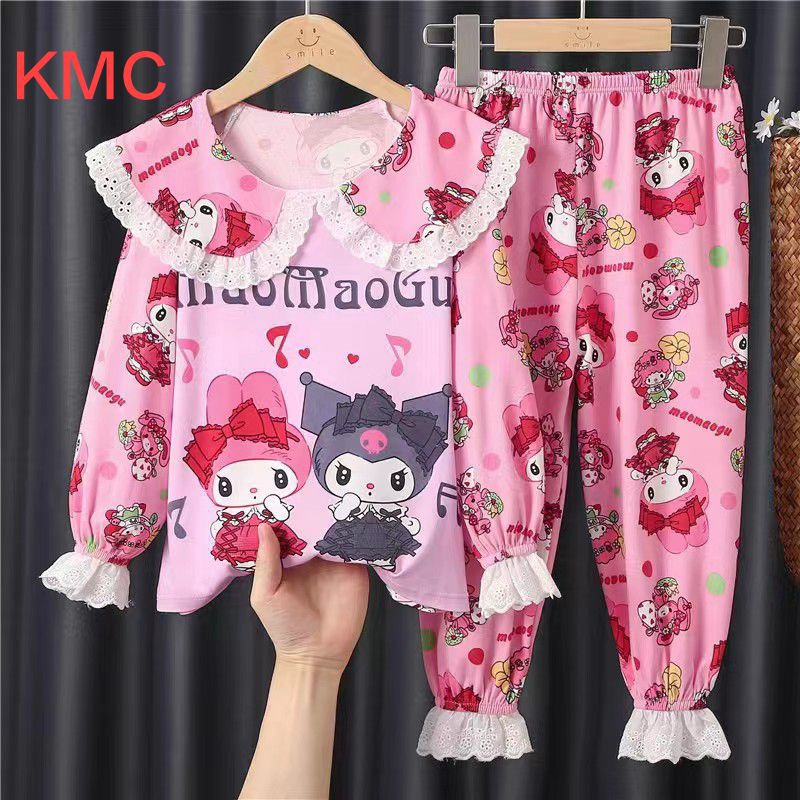 Baju tidur anak import  Setelan Piyama  anak perempuan dan laki laki  lengan panjang celana panjang 