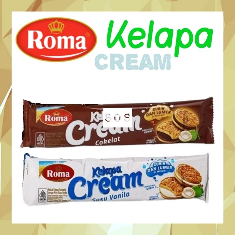 

《OS3》 Roma Kelapa Cream cokelat | susu vanila 40 gram