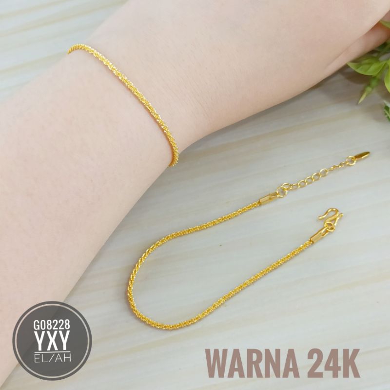 Gelang yaxiya warna 24k gold G08228