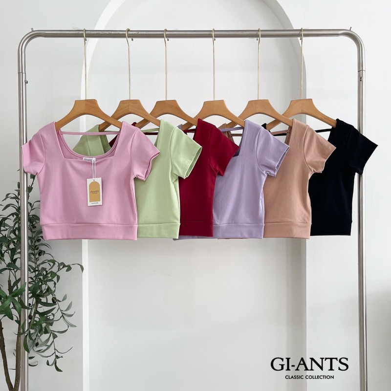 ATASAN GIANTS BASIC MODEL CROP LEHER KOTAK TALI BELAKANG KAOS IMPORT BANGKOK (BJGB430)