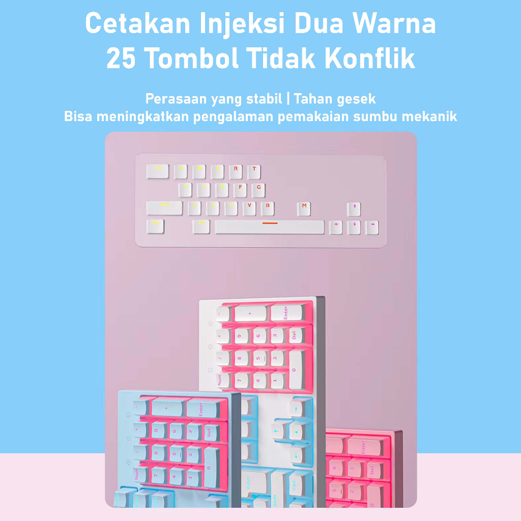 Glwoy-Keyboard Mechanical Keyboard gaming Mechanical RGB 87 tombol keyobard gaming