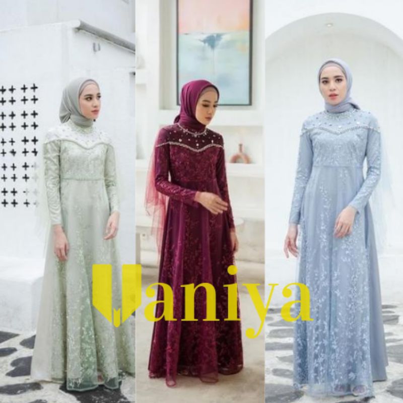 (ADA JUMBO) GAMIS TERBARU BRUKAT PESTA MEWAH NAMIRA DRESS KONDANGAN