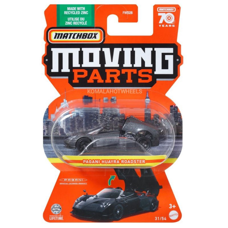 Matchbox Pagani Huayra Roadster Moving Parts Hitam