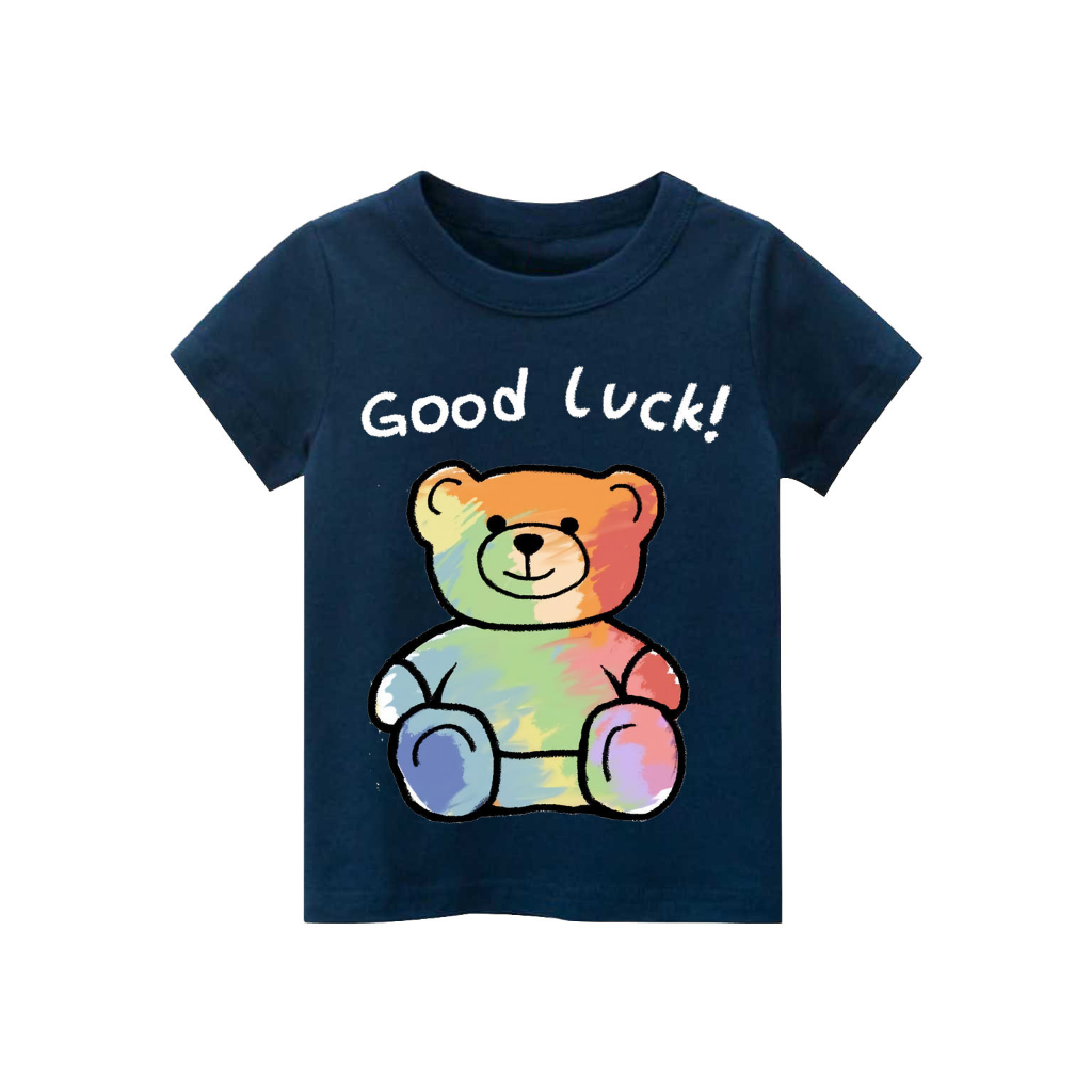 Kaos Anak laki-laki &amp; perempuan Good luck bear | kaos cotton combed 30s printing | Kaos Distro anak