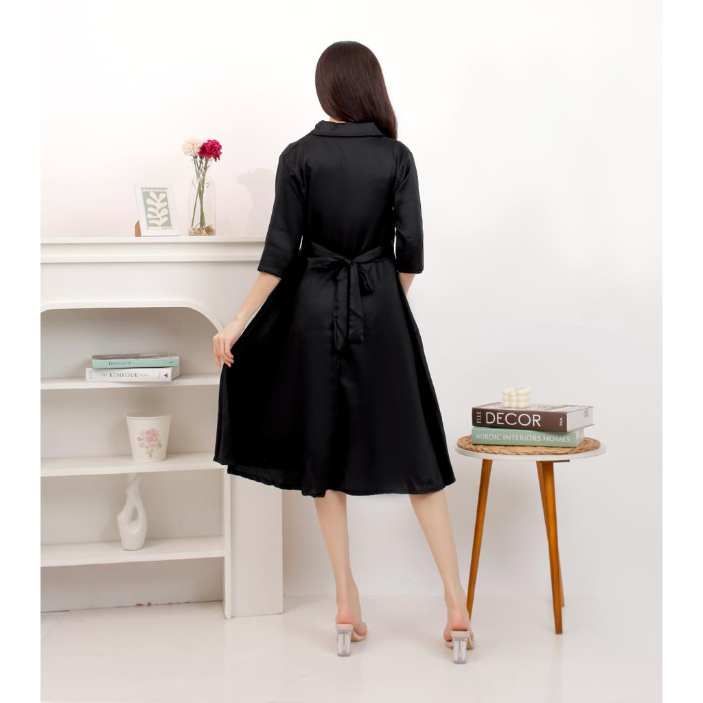 basic id fashion Dres wanita velya / Korean dres wanita ld 100 cm pjg 105 cm