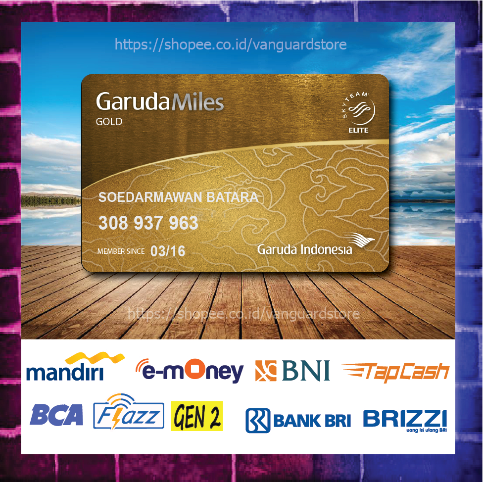 KARTU E MONEY E TOLL KARTU GARUDAMILES GOLD DEBIT CREDIT EMONEY MANDIRI FLAZZ BCA BNI TAPCASH BRIZZI BRI - 1 SISI