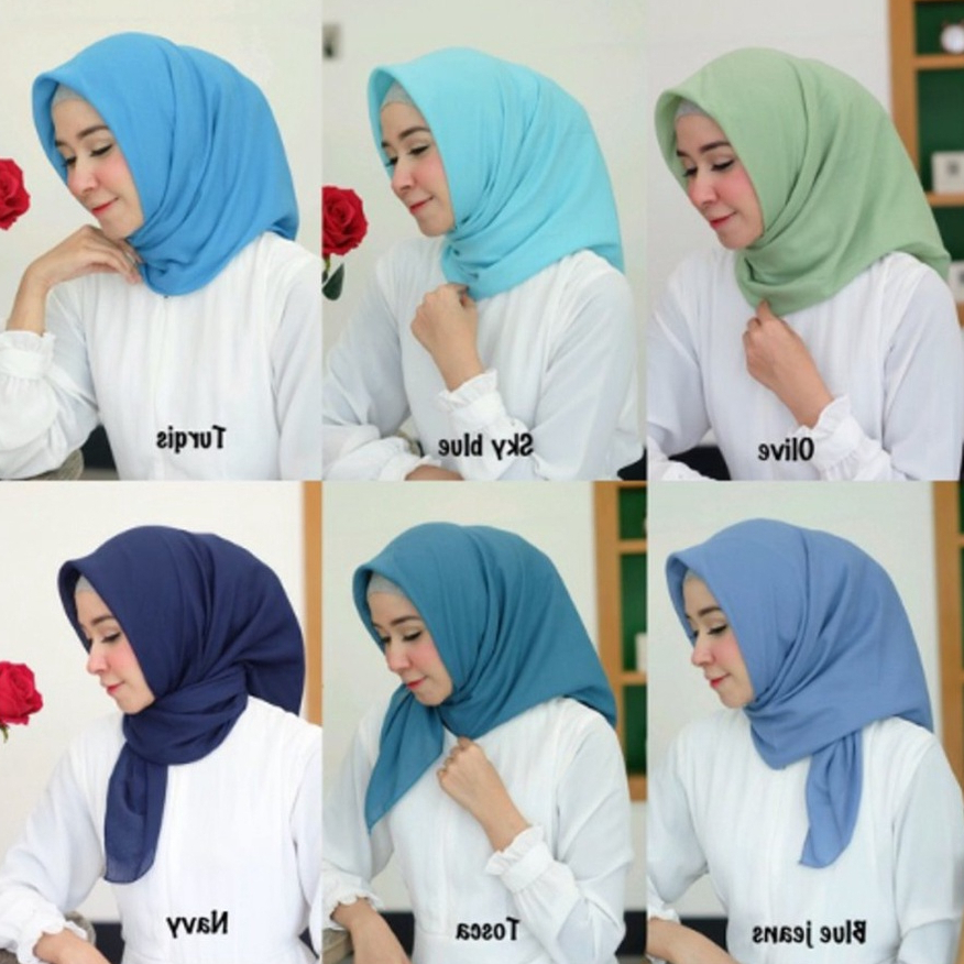 Hijab Kerudung Segi Empat Paris Polos Murah PART 1