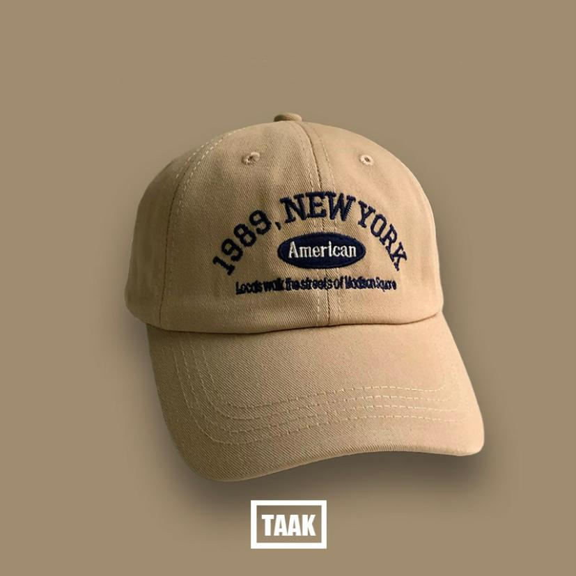 Best Seller - Topi Unisex Cap Hat Cotton Material Bordir Brooklyn Baseball / Baseball Cap Korea Trendy - COD-Ny America Krem
