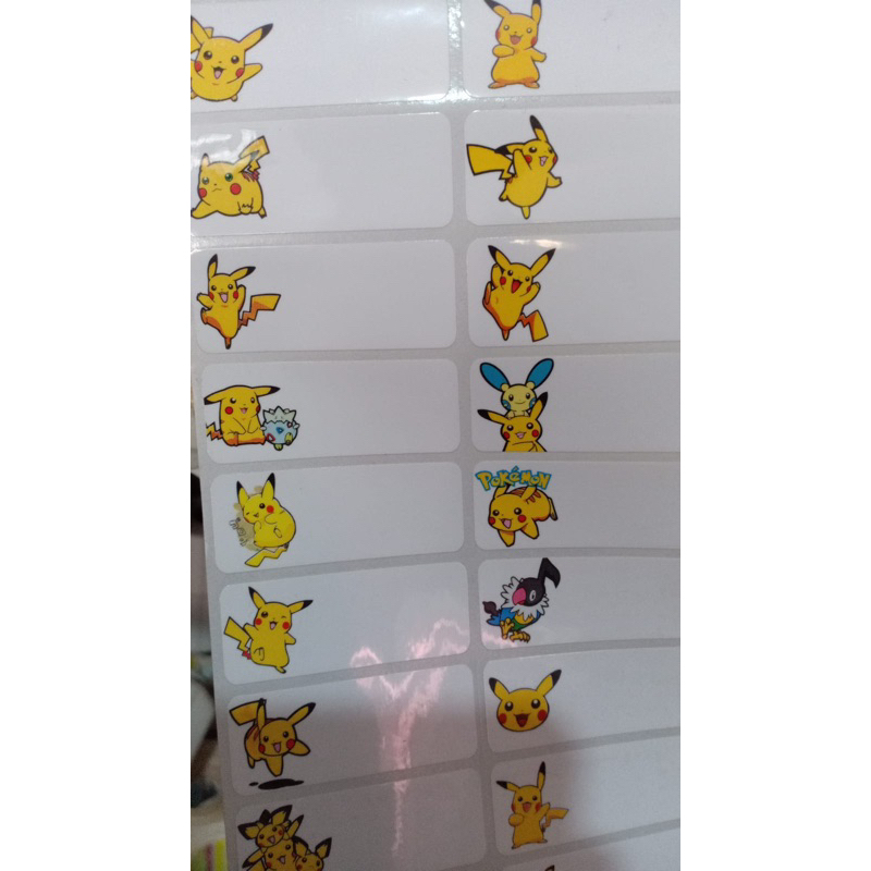 

label nama waterproof POKEMON PICKACHU
