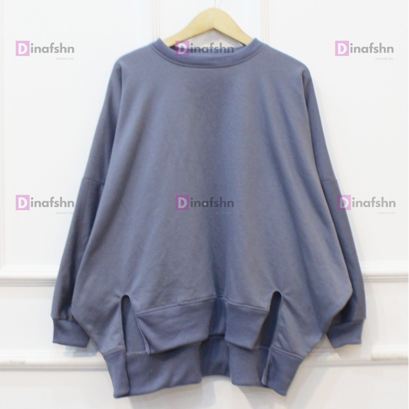 SWEATER OVERSIZE XXXL SWEATER BELAH PINGGIR OVERSIZE CREWNECK WANITA