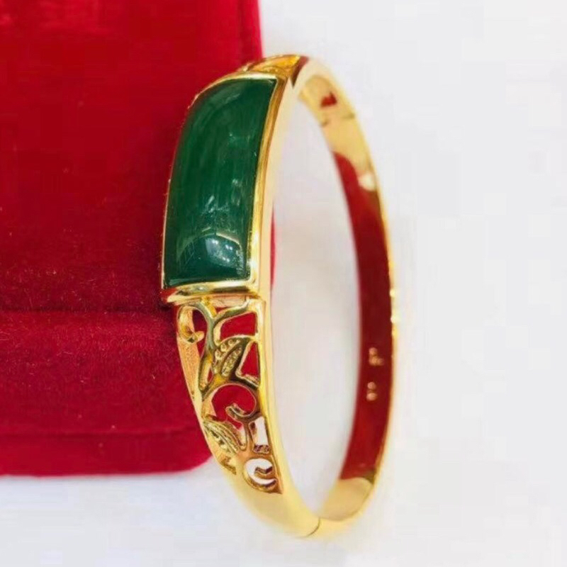 Promo Gelang giok wanita cincin anting liontin 33 model lapis mas 24k dan cincin rambut sedana asli 