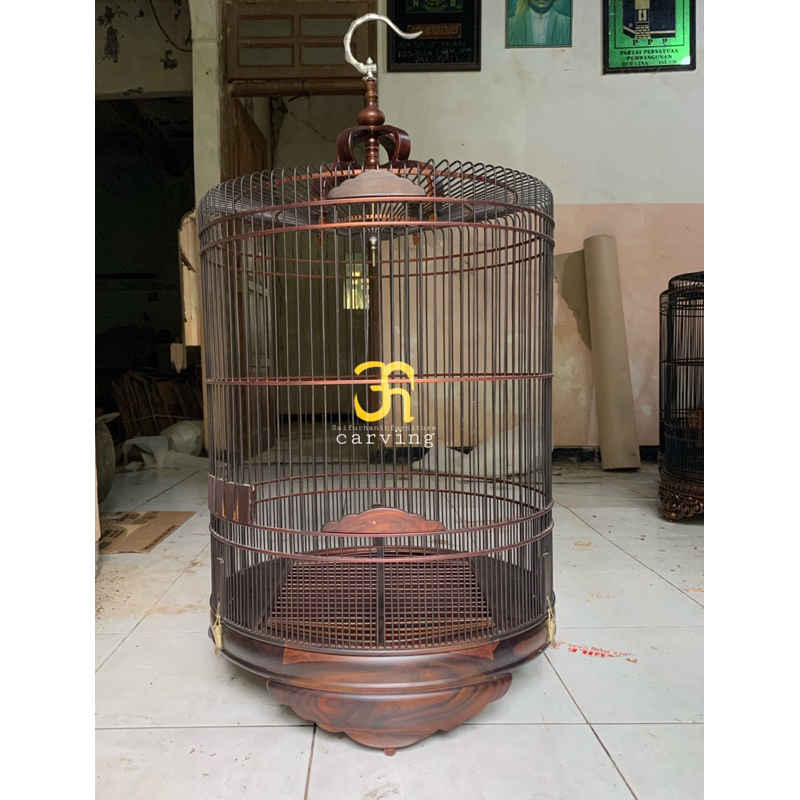 sangkar murai kayu sonokeling murni hitam