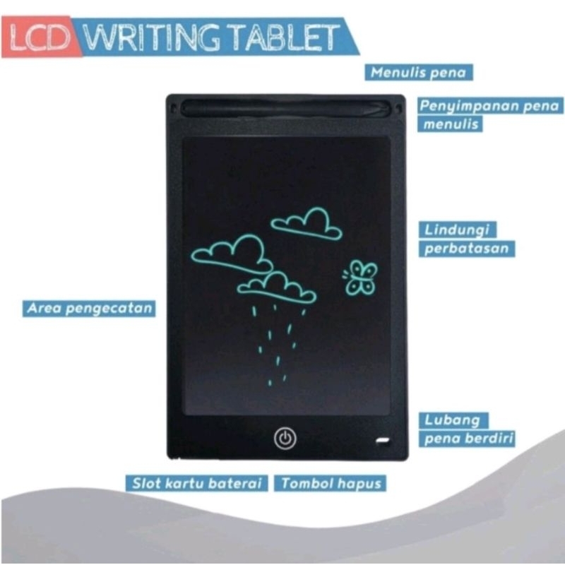 LCD WRITING TABLET 8,5 INCH / DRAWING PAD / PAPAN TULIS ANAK DEWASA DIGITAL