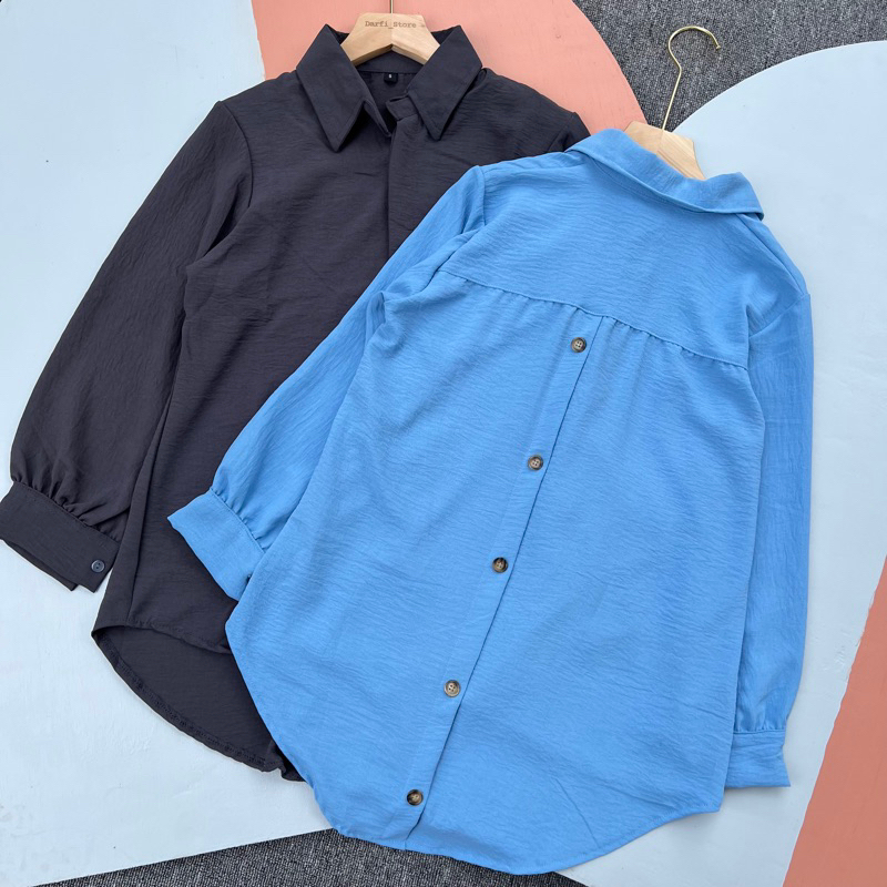 OFEELIA SHIRT - Kemeja Jumbo - Kemeja Crinkle - Size S M L XL XXL 3XL 5L